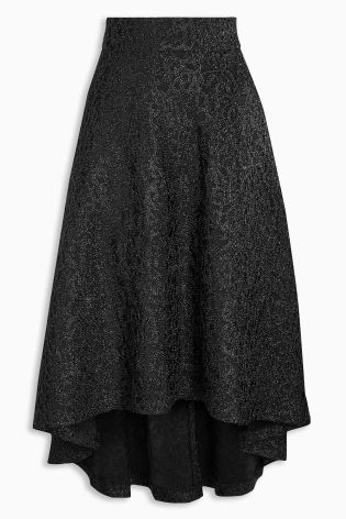 Black Dipped Hem Skirt